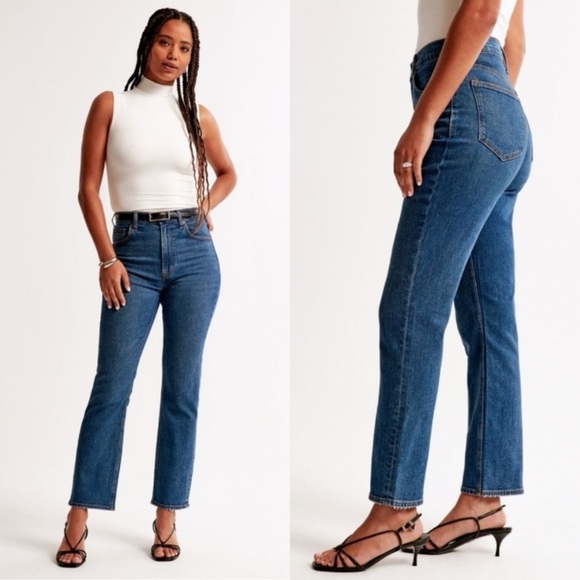 A+F Curve Love Ankle Straight Ultra High Rise Medium Wash Jeans - Picture 1 of 8